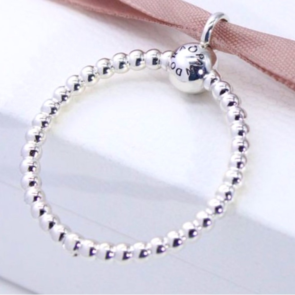 Pandora Beaded O Pendant Dangle & 2 Pandora stops. Sterling Silver 925